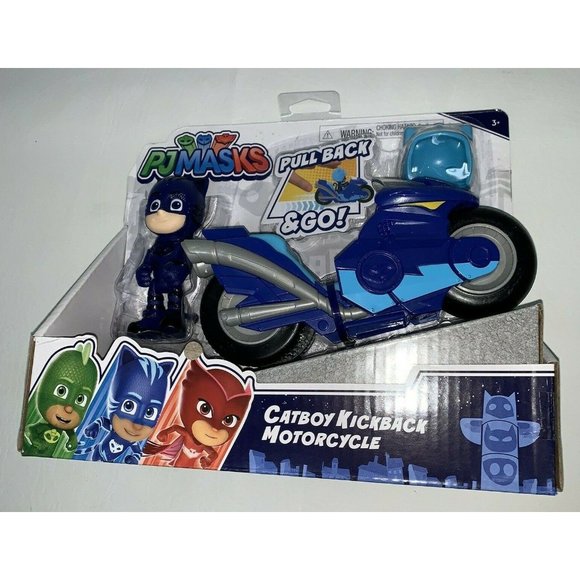 PJ Masks Catboy Kickback Motorcycle Pull Back Blue - Picture 1 of 3